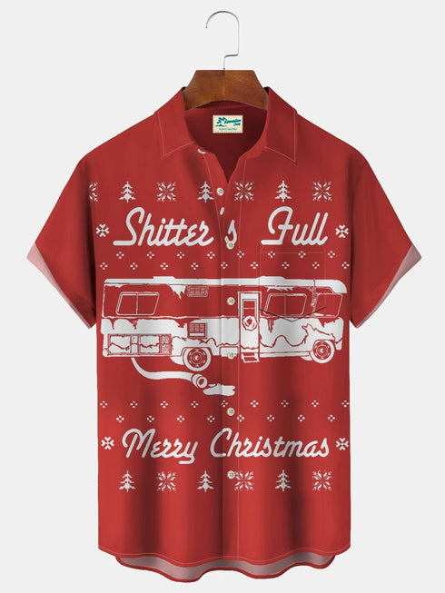 Men's Christmas Funny Graphic Short Sleeve Hawaiian Shirt